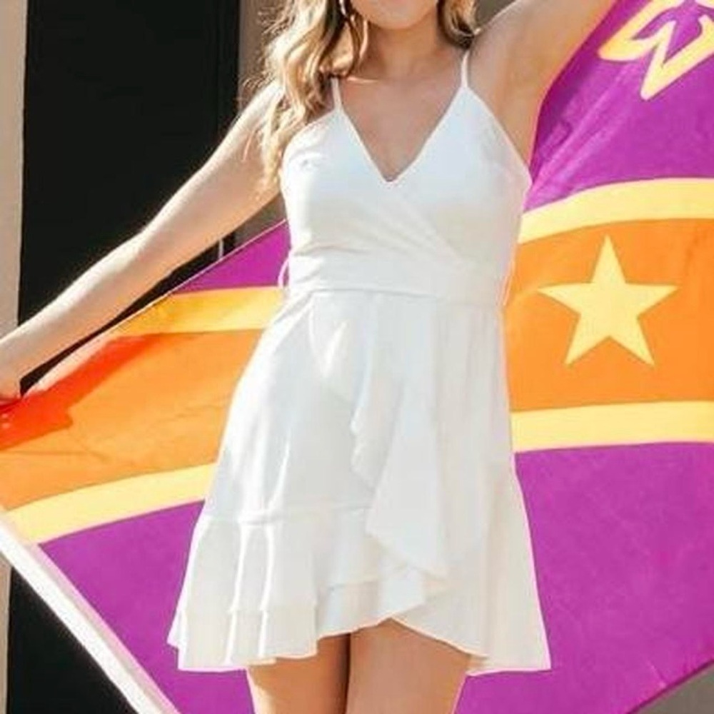 White Fox Boutique Asymmetrical Wrap Dress